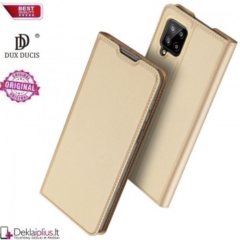 Dux Ducis dirbtinės odos atverčiamas dėklas - auksinės spalvos (Samsung A42)